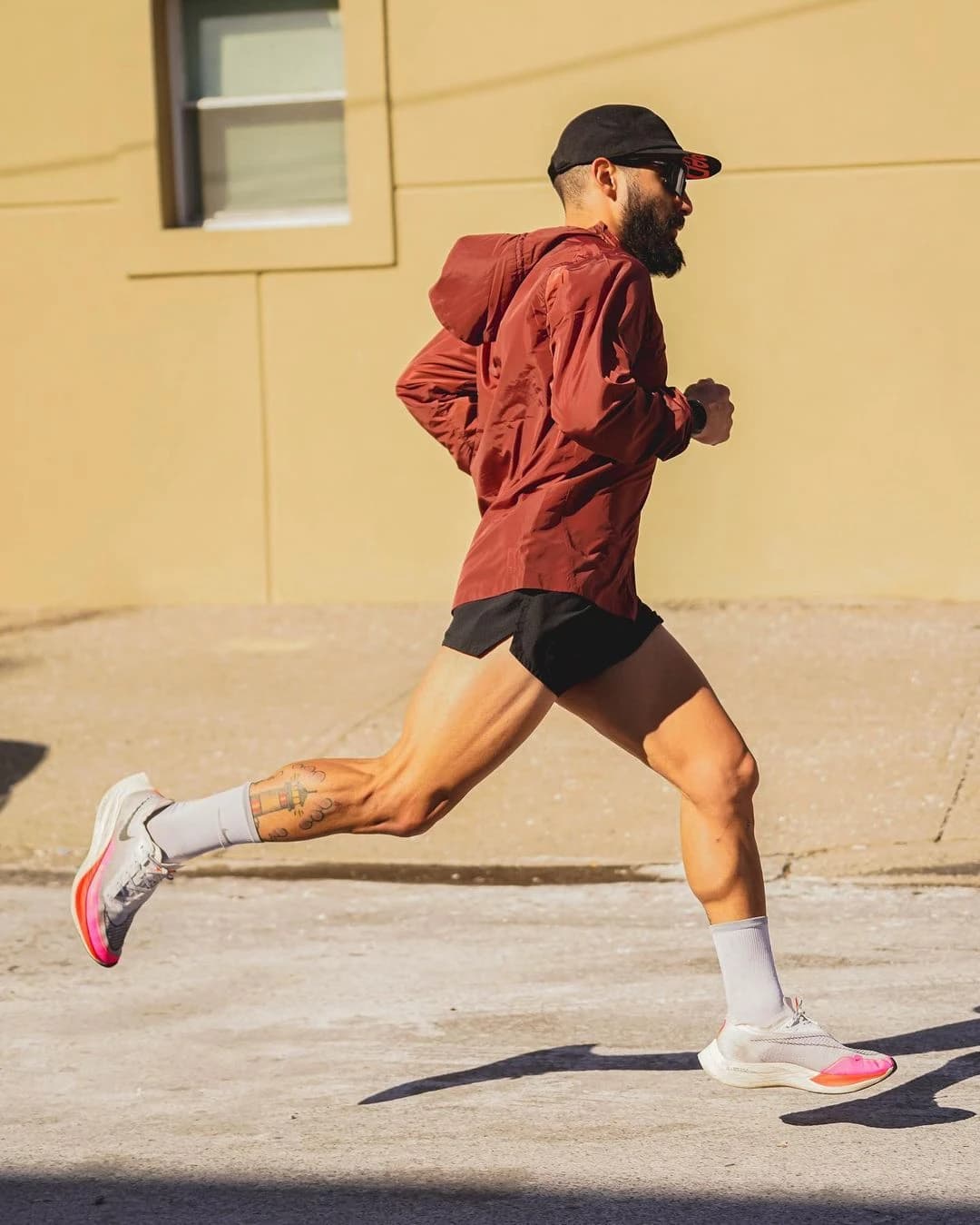 Runner in a rust-coloured jacket