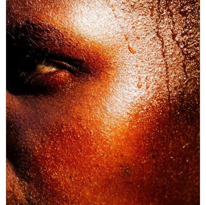 Sweat on a runner’s skin